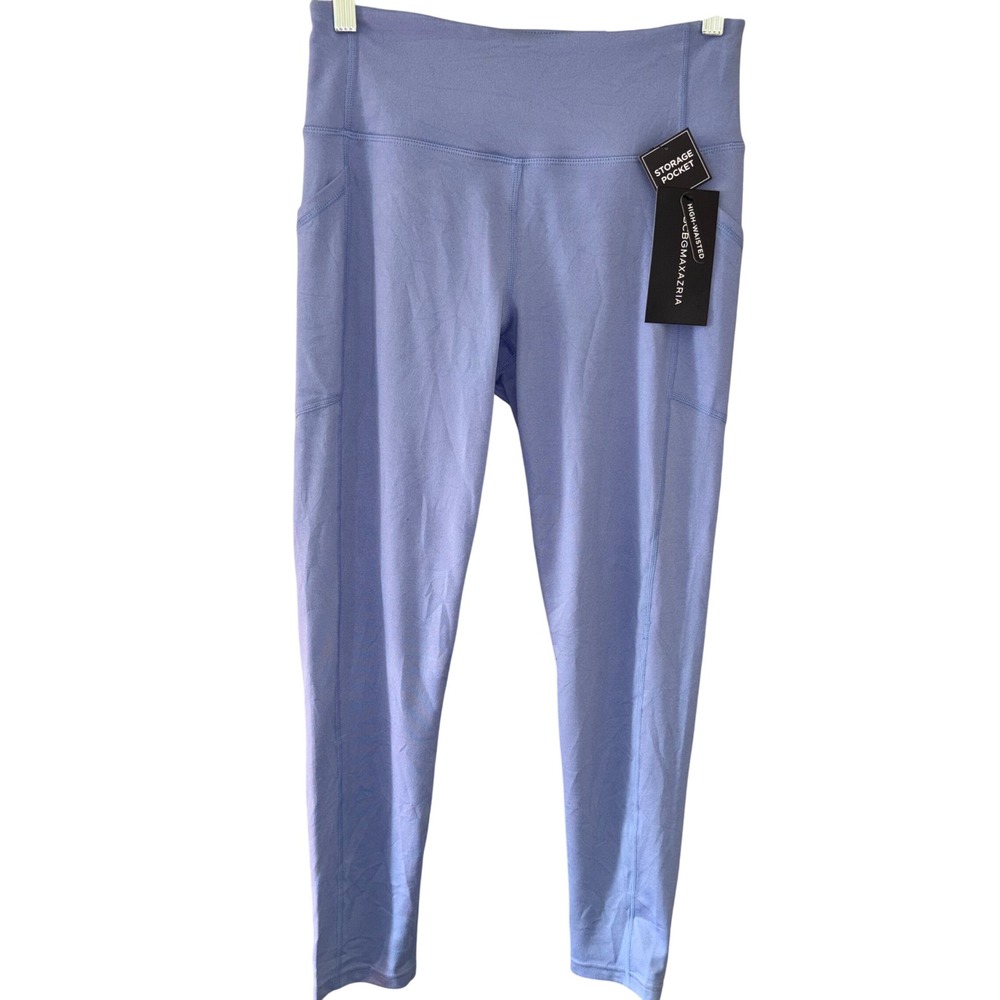 NWT BCBGMAXAZRIA Women Medium Violet High-Waisted Super Soft Ankle Leggings $98